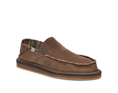 Sanuk Vagabond Soft Top Hemp Collapsible Heel - Sanuk Shoes Mens Brown - Philippines NIGETM085